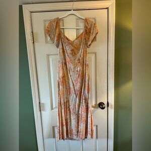 Orange Floral Dress